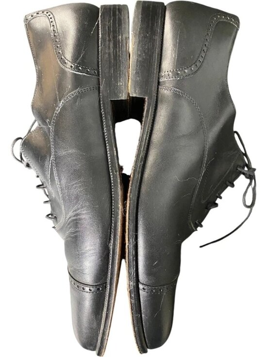 Magnanni Black Leather Cap Toe Oxford Dress Shoes Mens 9 M Spain Luxury Matte main image 4